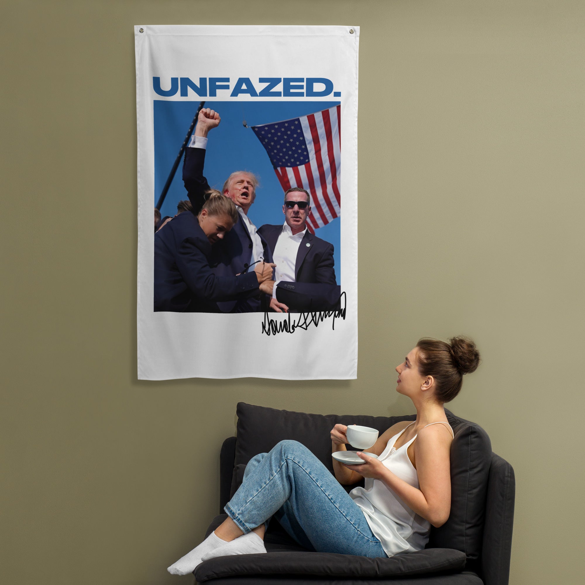 Unfazed Presidential - Flag (White)