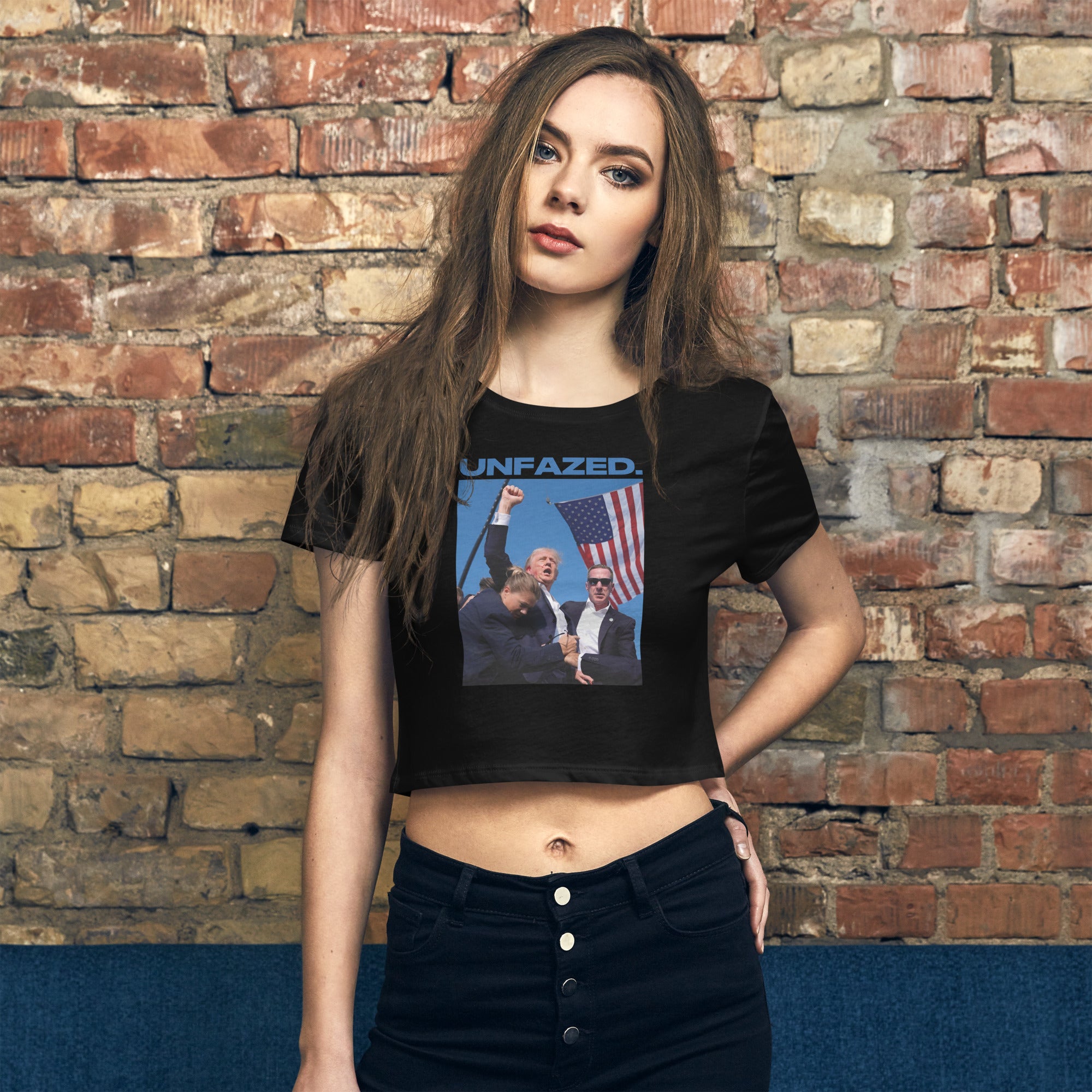 Iconic Unfazed - Women's Crop Tee (Black)